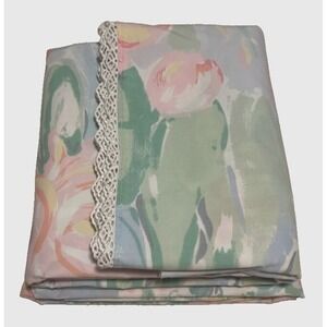 Atelier Martex Monet's Water Lilies Twin Flat & Fitted Sheet Set 80s Pastel Art